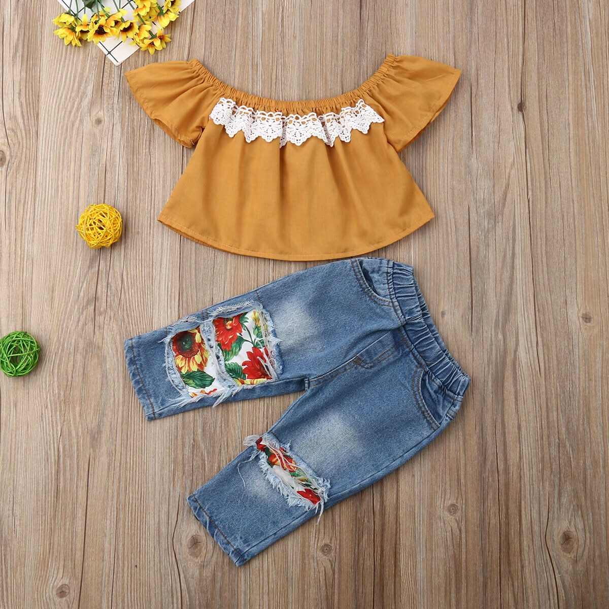 Sunflower denim with off shoulder top - Image 3