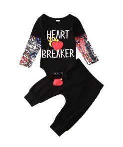 Black heart breaker tattoo sleeve set(3-6m)