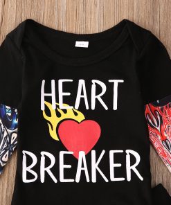 Alternative view of Black heart breaker tattoo sleeve set(3-6m)