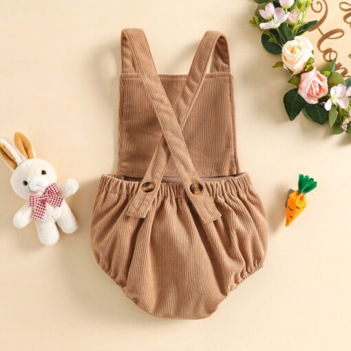 Tan corduroy romper(3-6m) - Image 2