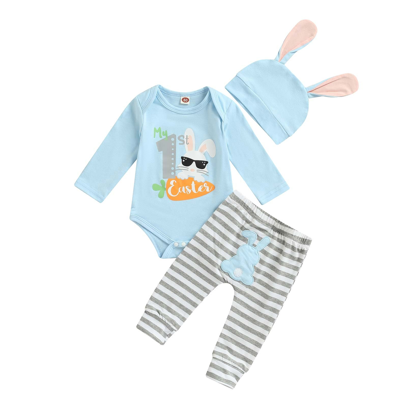 My first easter blue striped set(6-9m)