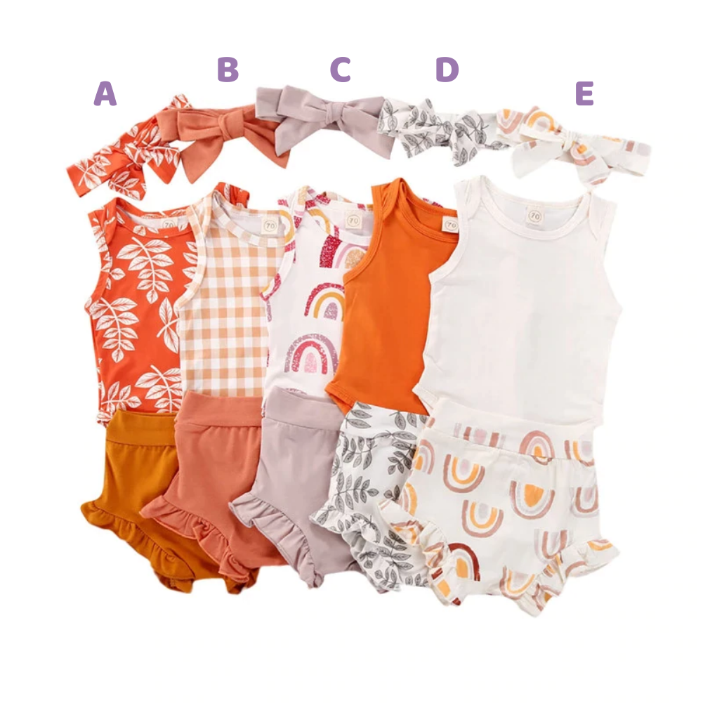 High waist bloomer shorts 3 piece set(12-18m(C),18-24m(C))