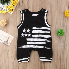 Sleeveless stripes and stars jumpsuit (6-12m)