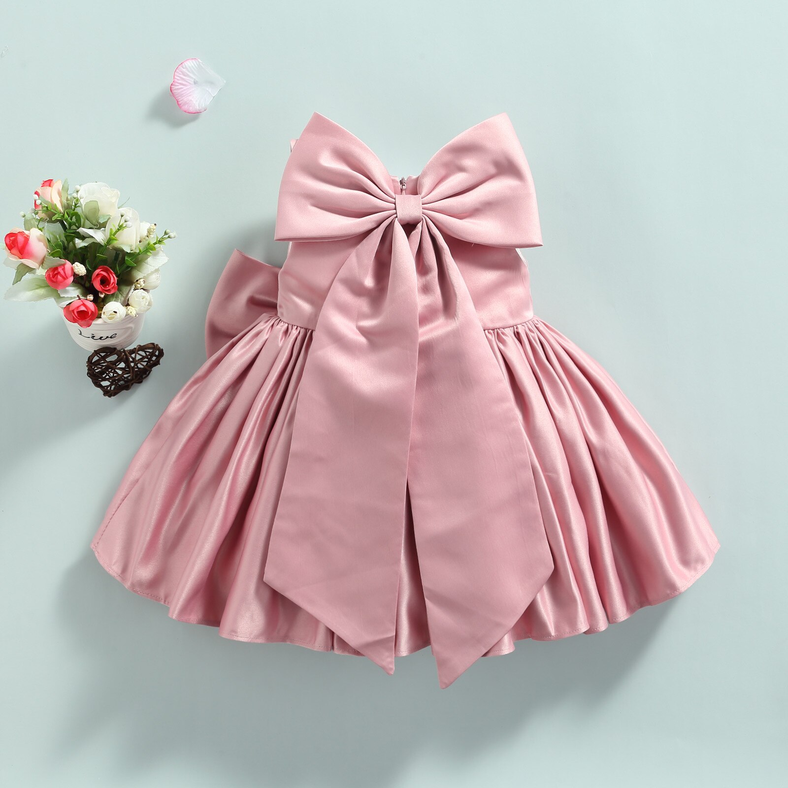 Double bow white princess dress(6-12m)(White) - Image 3