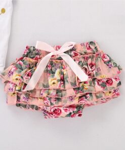 Alternative view of Floral bloomer first birthday gold crown set(6-12m)