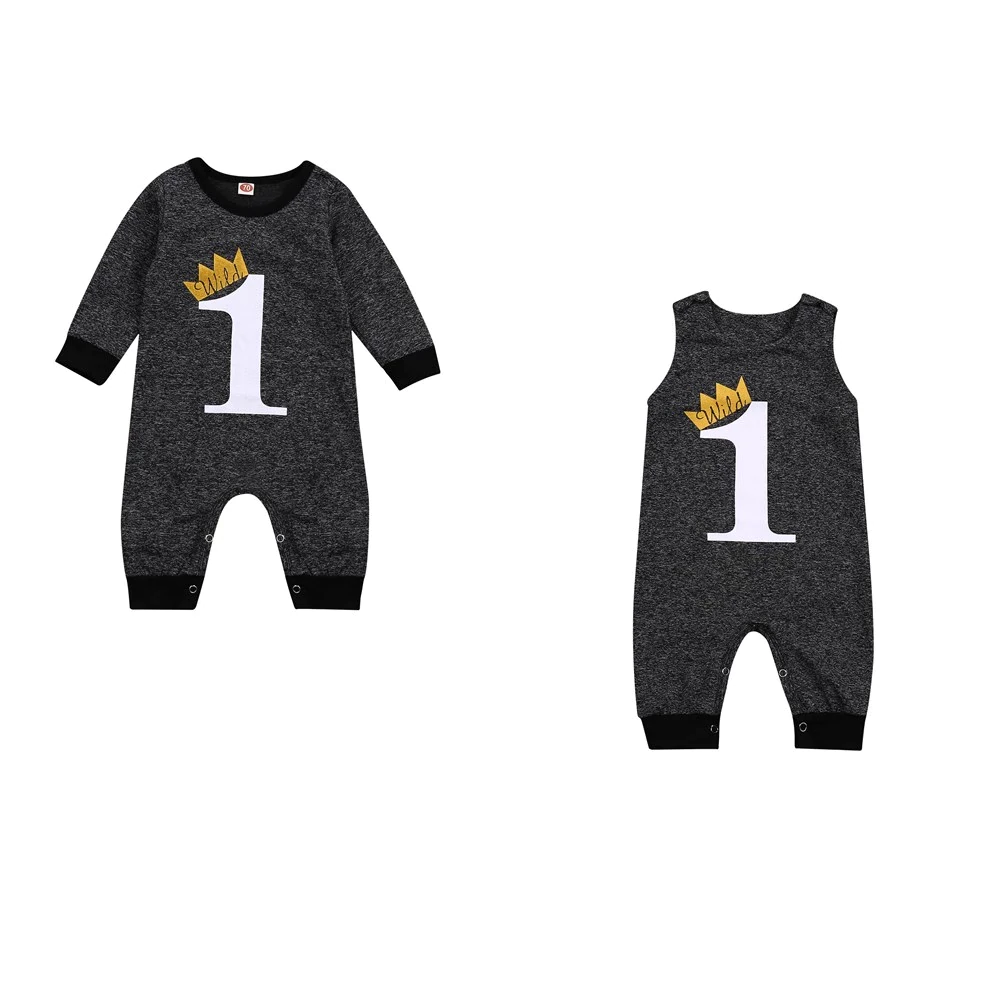 Grey wild one jumpsuit(Sleeveless)(18-24m)