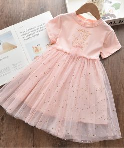 Alternative view of Pink dance bunny tulle star dress (5-6 years)