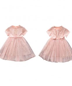 Pink dance bunny tulle star dress (5-6 years)