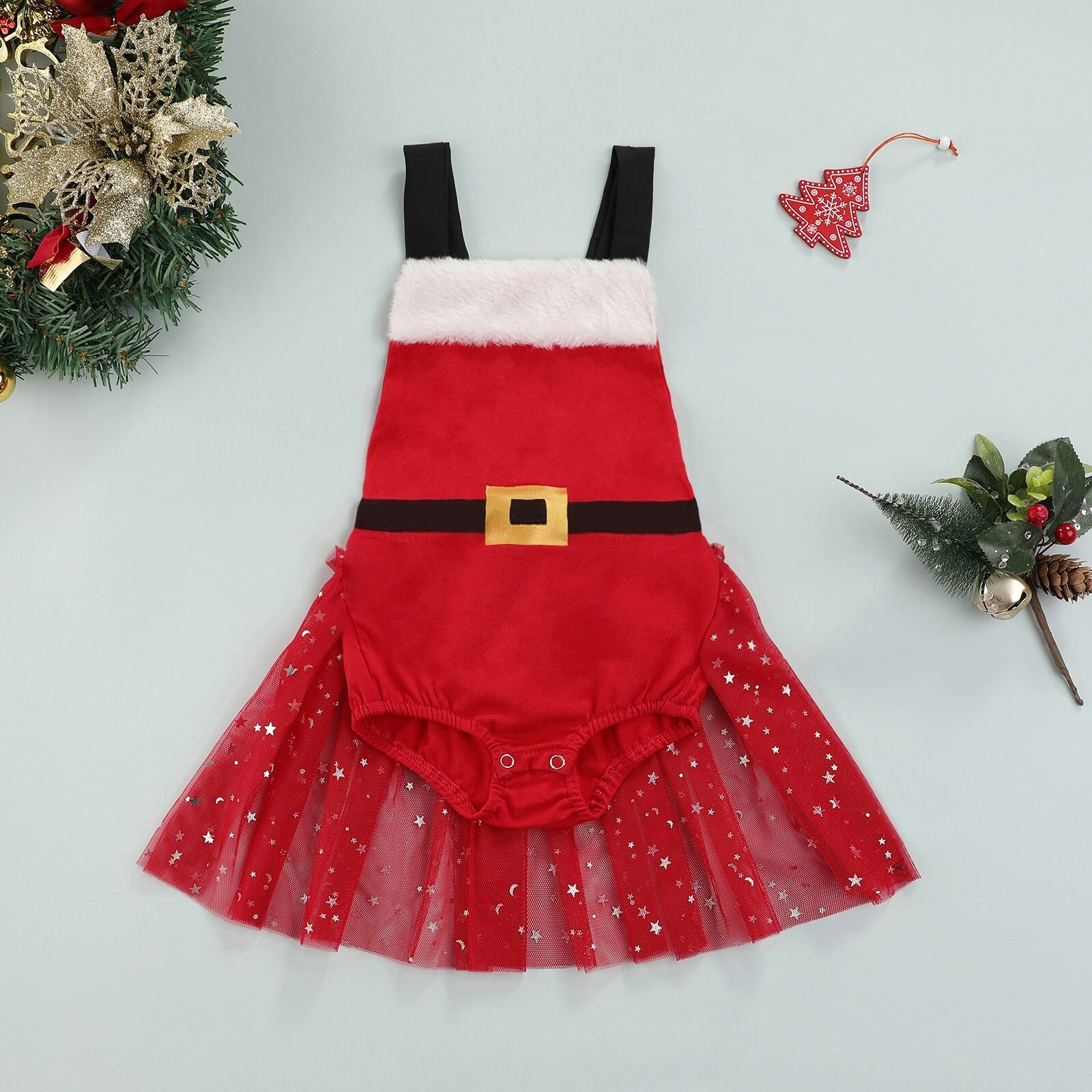 Santa star tulle romper - Image 5