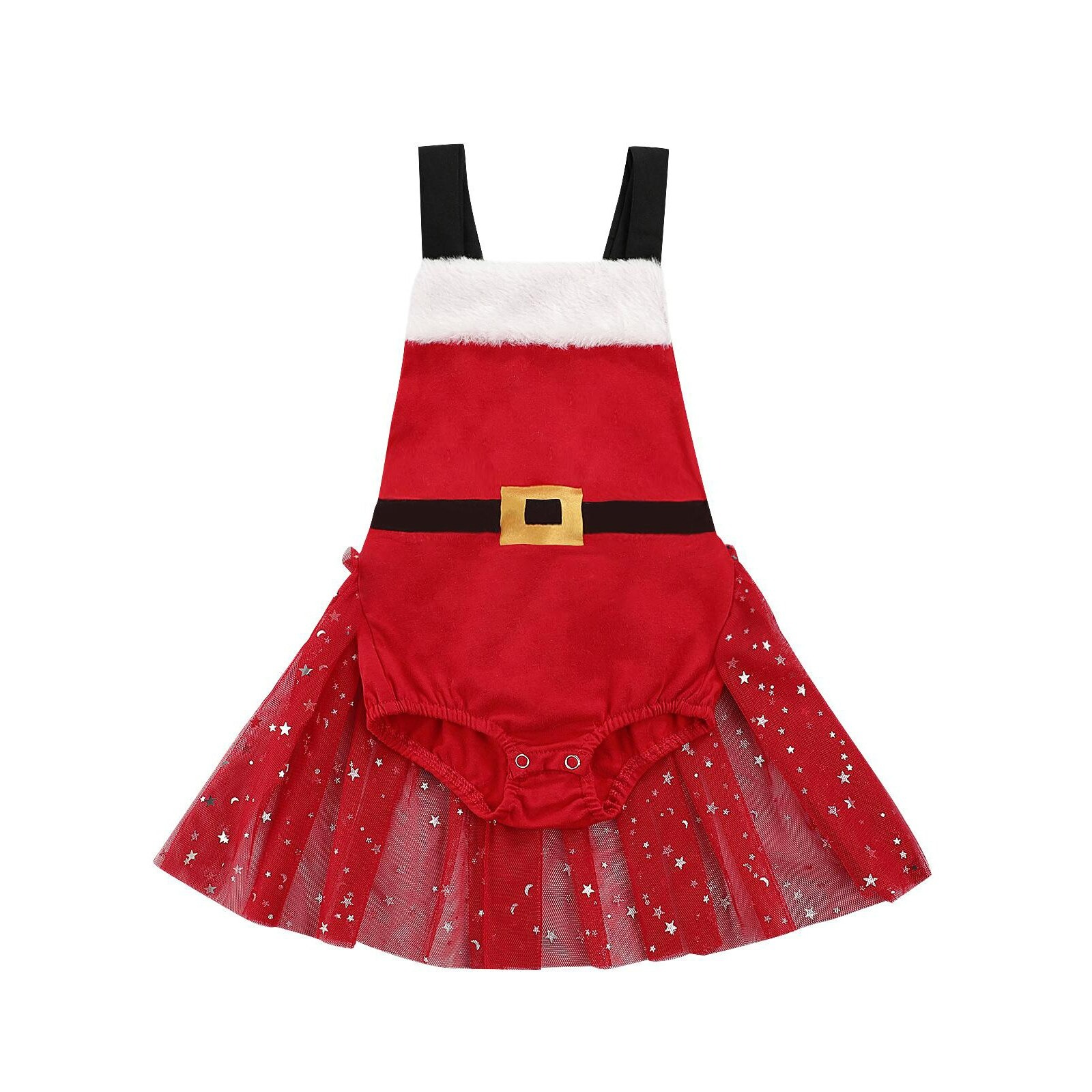 Santa star tulle romper