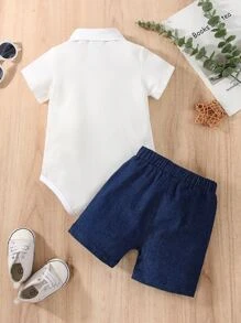 Alternative view of 3PSC Navy Denim and White Gentleman Suit
