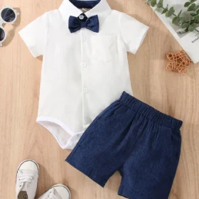 3PSC Navy Denim and White Gentleman Suit