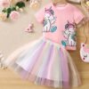 Unicorn Printed T-shirts and Tutu