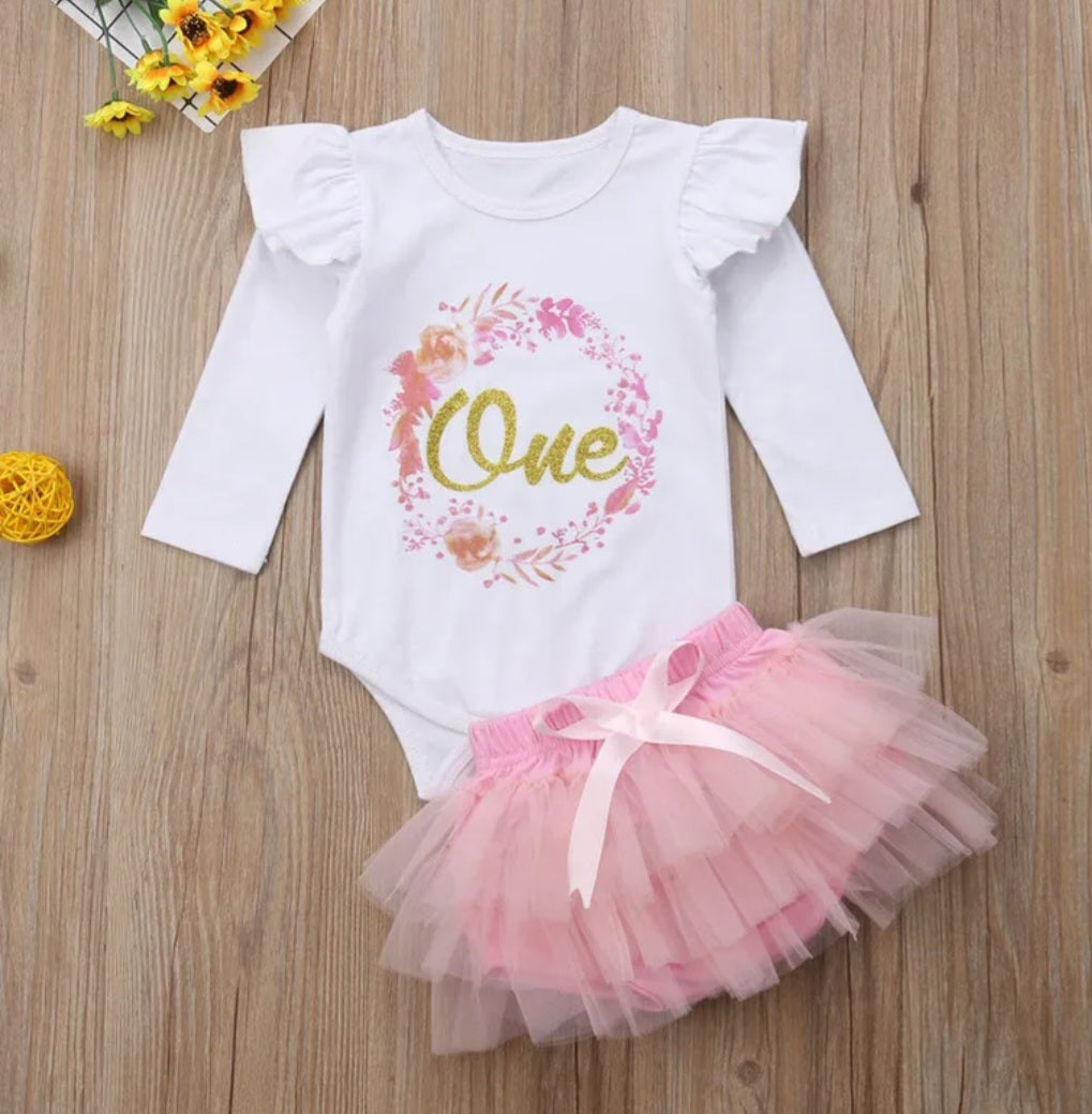 Birthday Sparkle Romper With Bloomer Tutu And Headband - Image 2