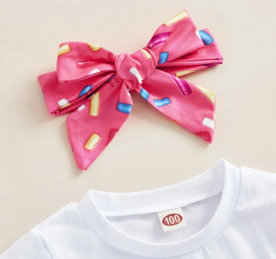 Two Sweet Donuts T-shirt with Bell Bottoms and Headband - Image 4