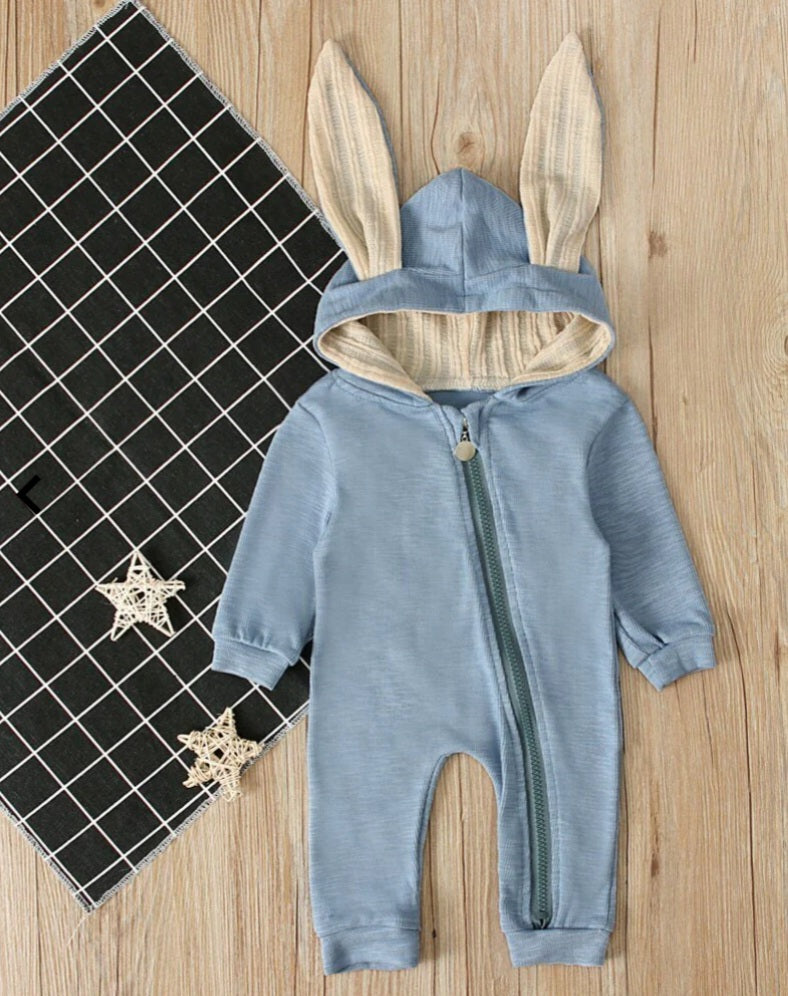 Blue Bunny Romper with Size Zipper - Image 3