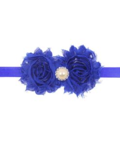Blue flower headband with pearl center