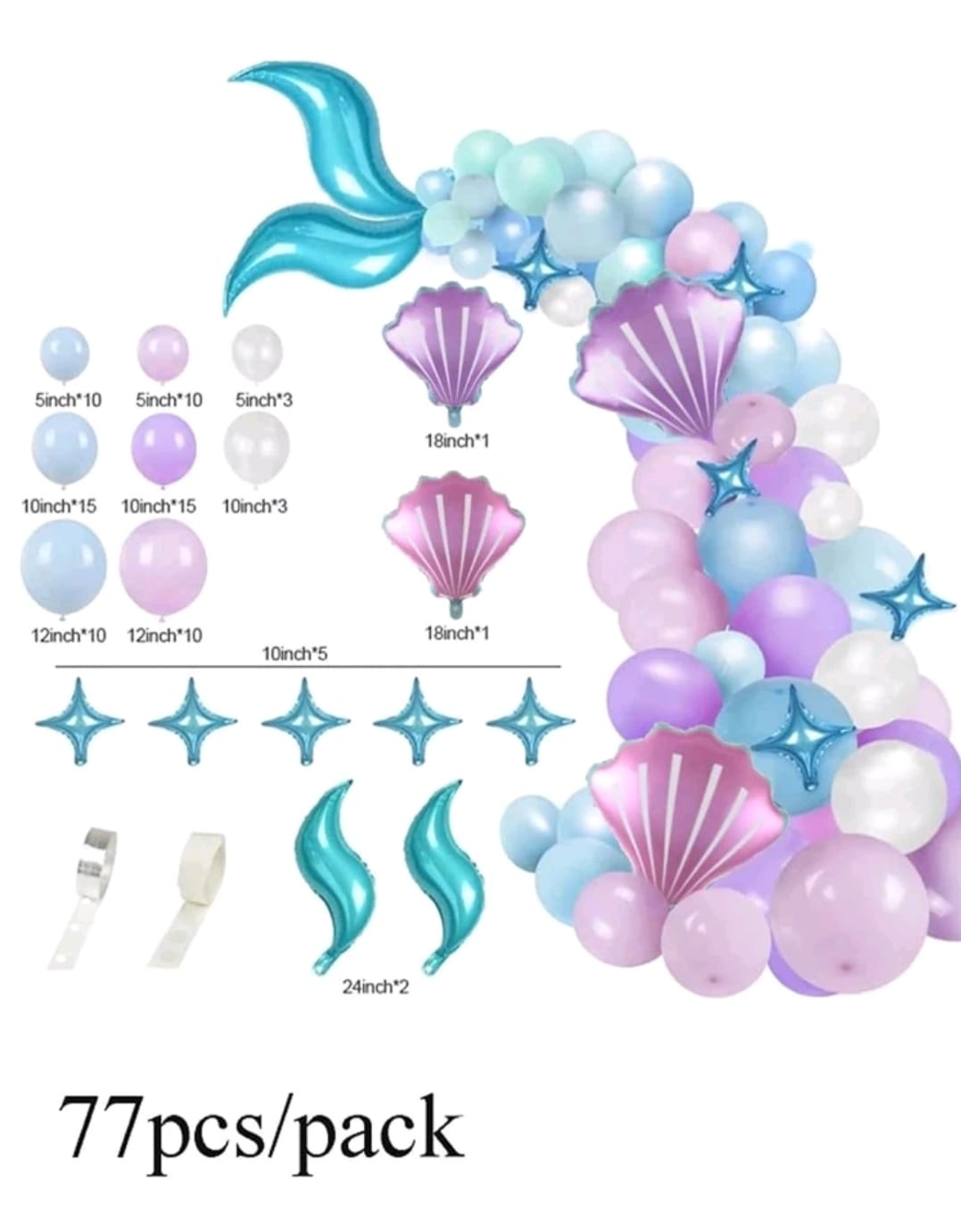 Mermaid Tail Balloon Arch 77PSC - Image 2