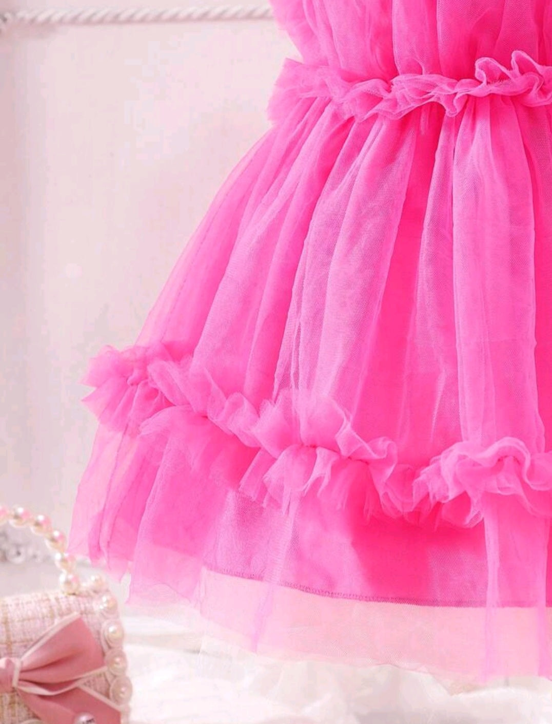 Cerise Pink Ruffle Dress - Image 2