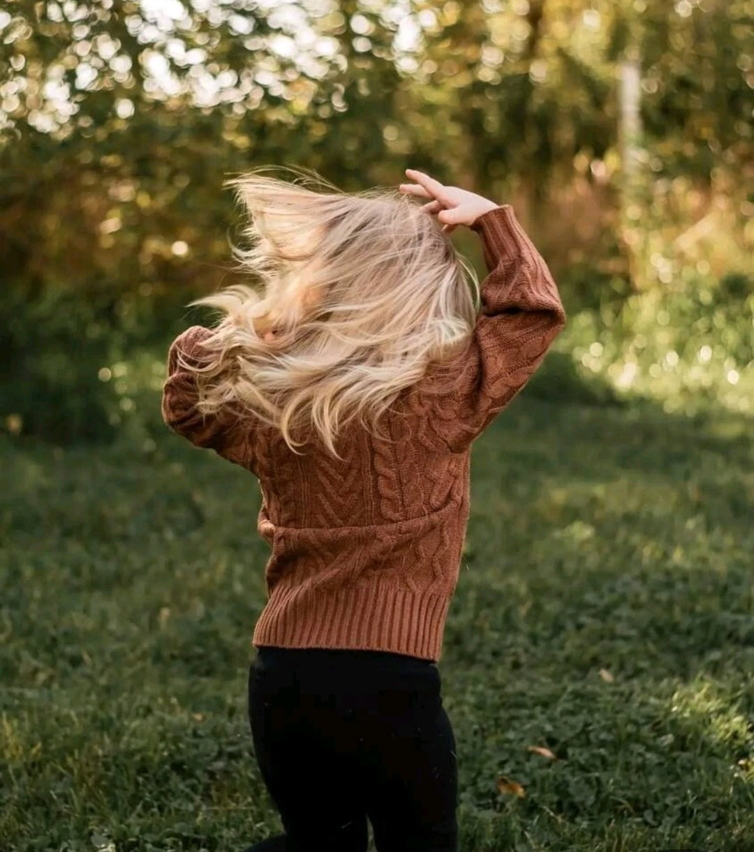 Chocolate Cable Knit Turtle Neck Sweater Gender Neutral - Image 2