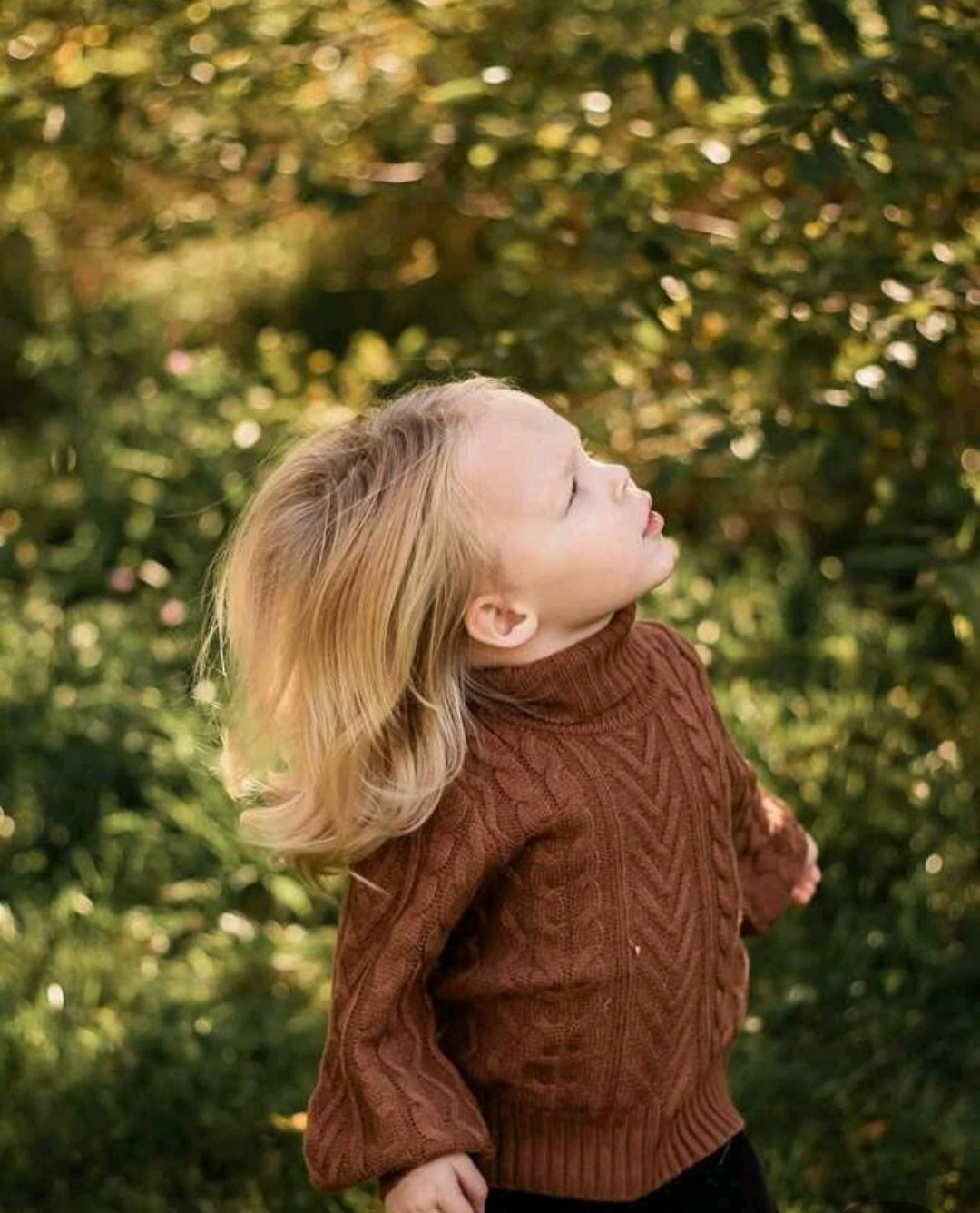 Chocolate Cable Knit Turtle Neck Sweater Gender Neutral - Image 5
