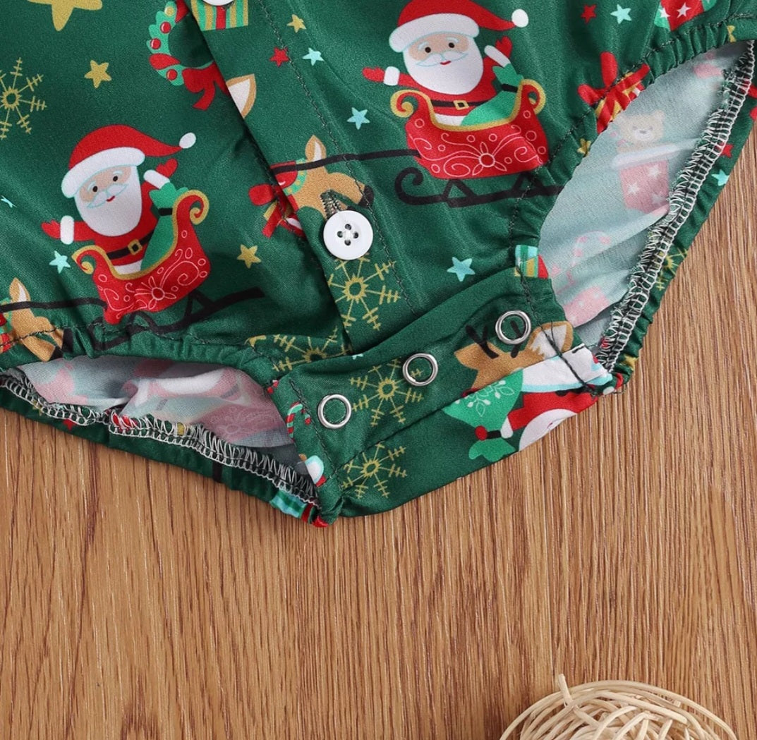 Forest Green Christmas Romper - Image 3