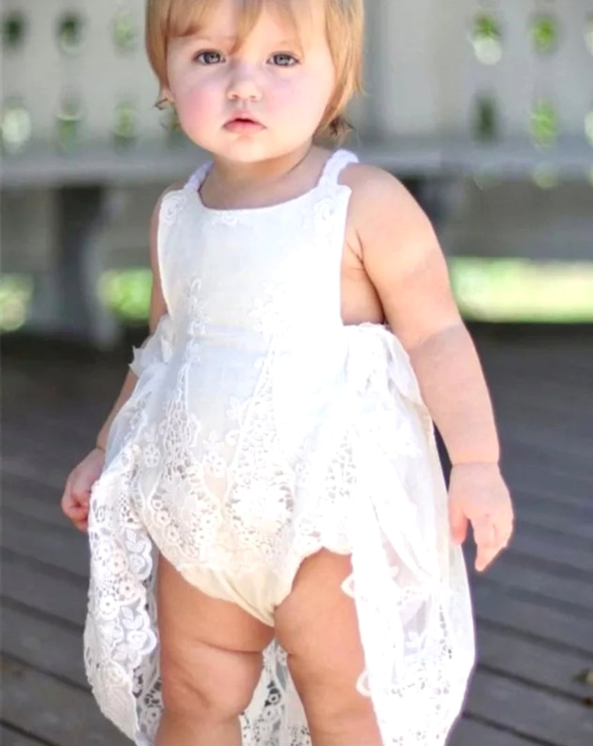 Lace Boho Romper with Romantic Lace Tutu - Image 6