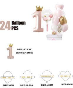 Alternative view of First Birthday Princess Balloon Set 24PSC