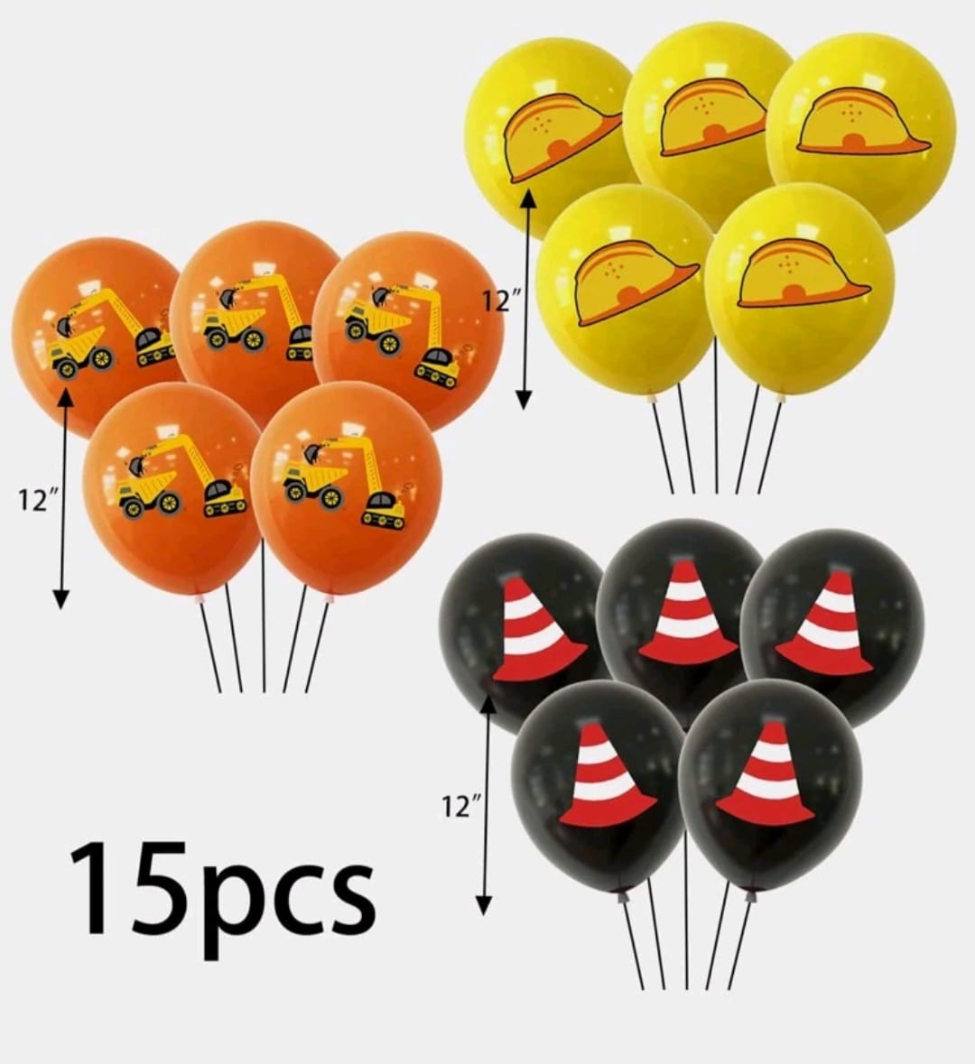 Caution Construction 15PSC Balloon Set - Image 2