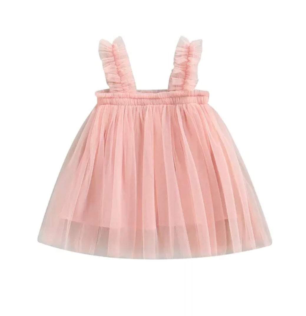 Peachy Pink Tulle Dress - Image 4