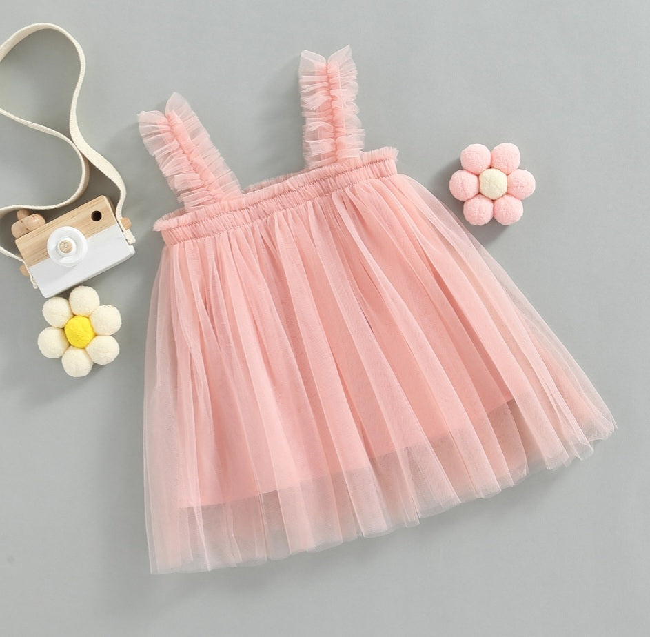 Peachy Pink Tulle Dress - Image 2