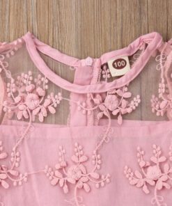 Pink Lace Long Sleeve Dress - Image 4
