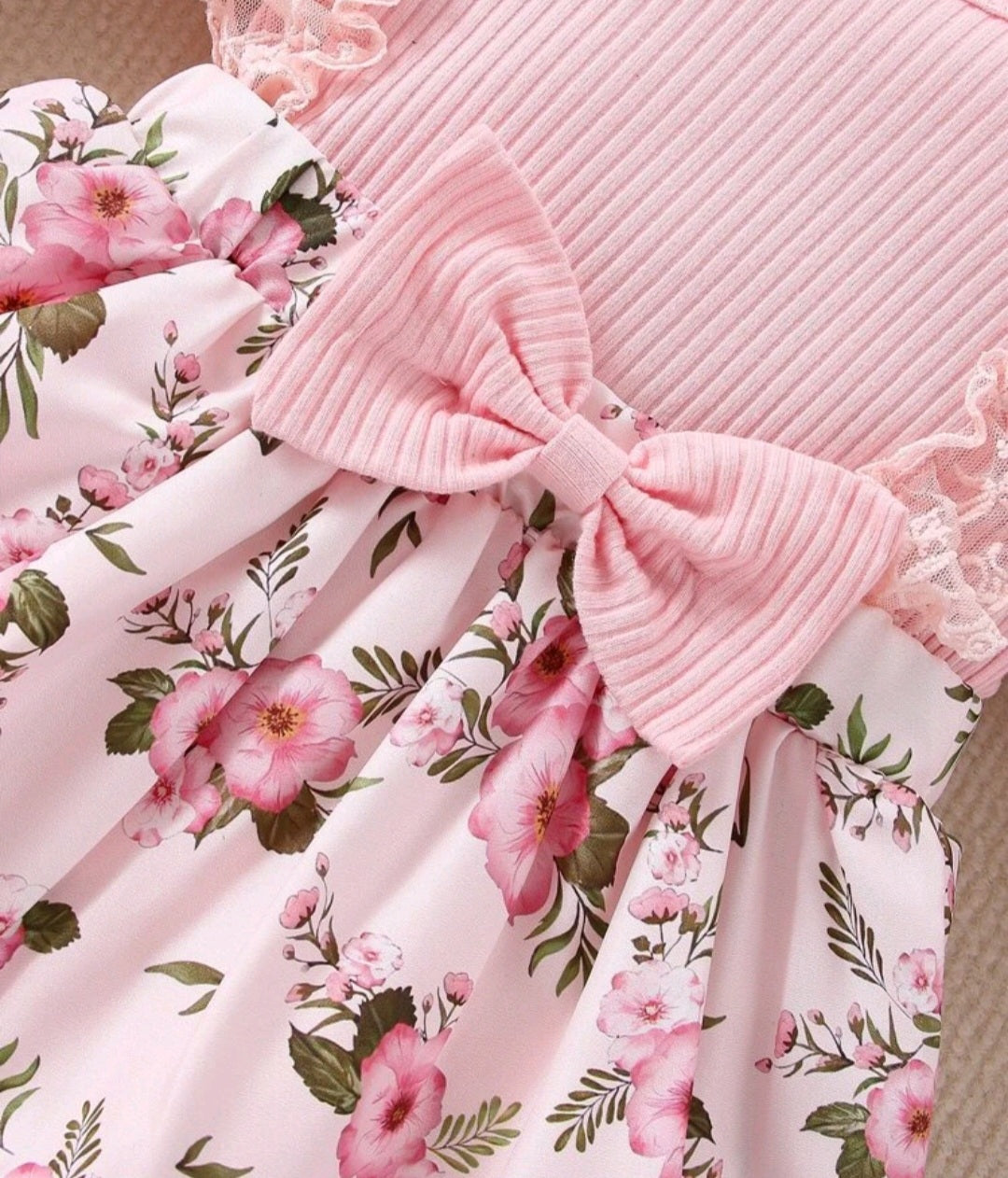Ribbed Pink Romper Dress - Image 3
