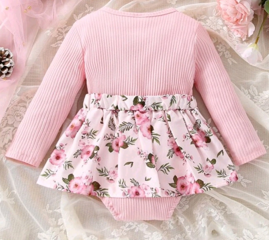 Ribbed Pink Romper Dress - Image 2