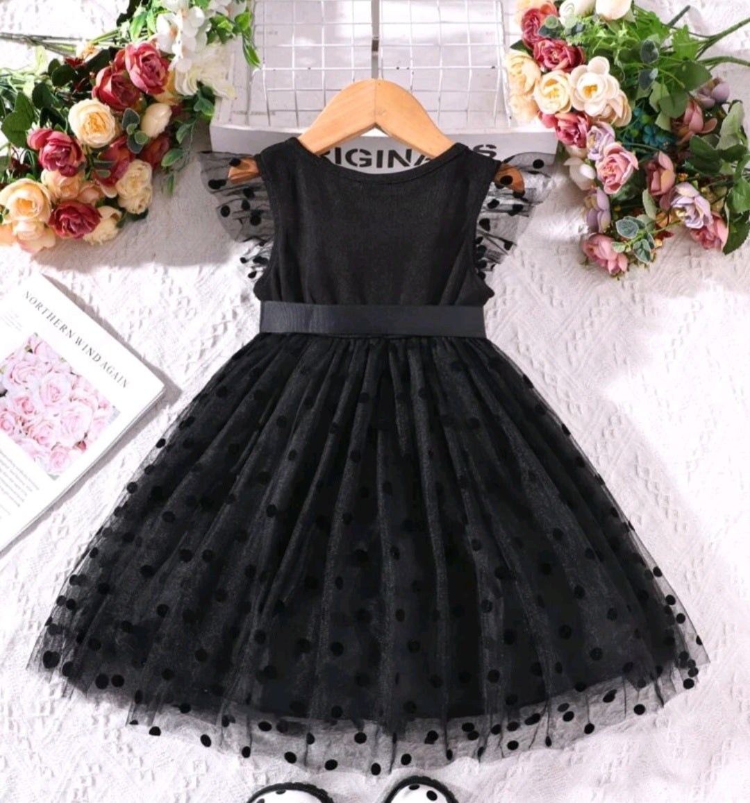 Black Polka Special Occasions Dress - Image 2