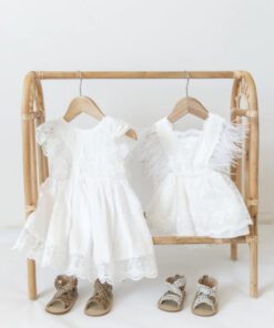 White Lace Dress with Feather Detail - Image 6