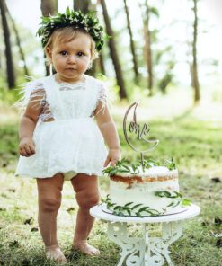 White Lace Dress with Feather Detail - Image 2