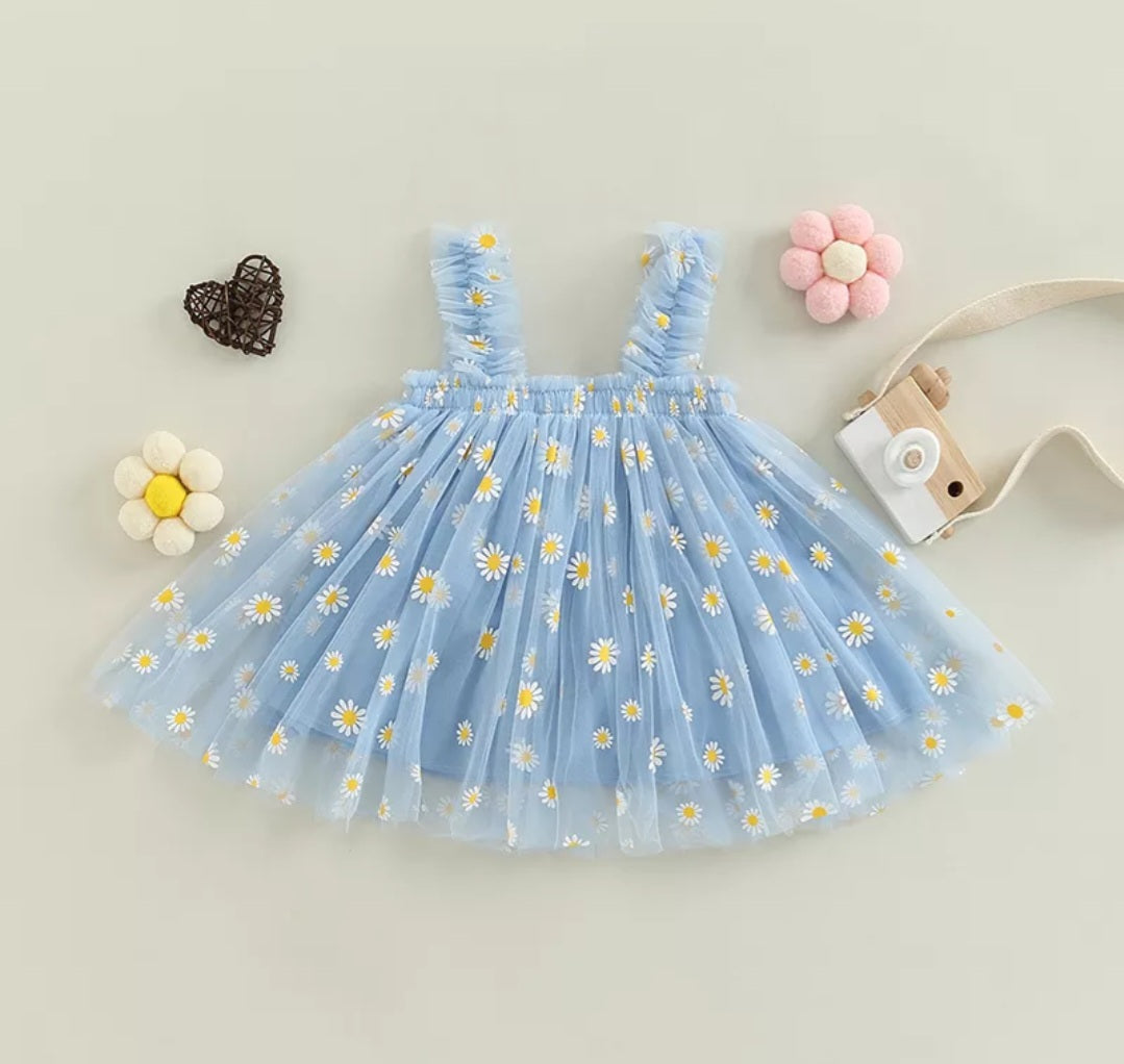 Blue Daisy Tulle Dress - Image 5