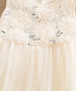 Alternative view of Cream sequin tulle bodice dress