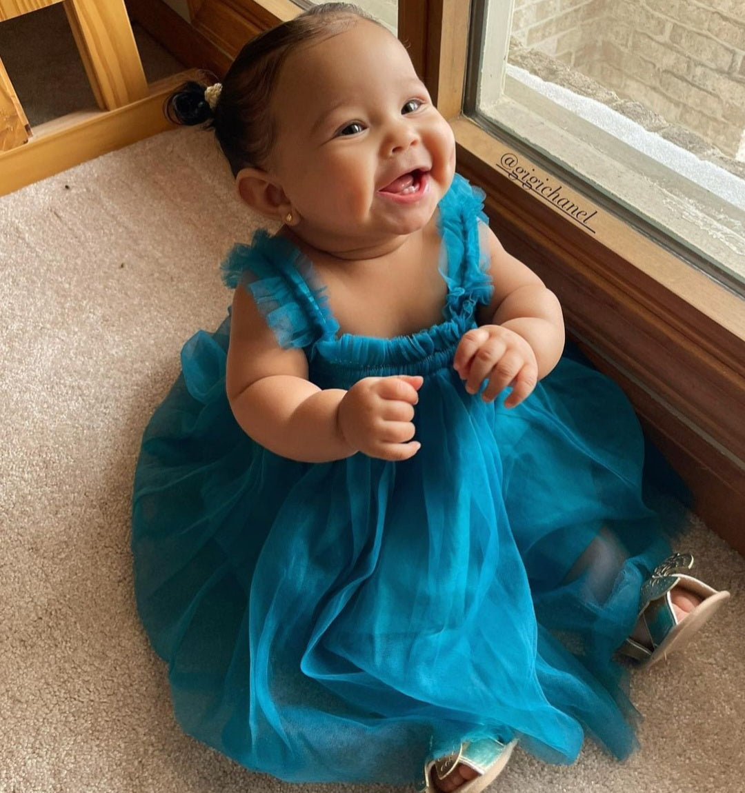 Turquoise Tulle Dress - Image 10