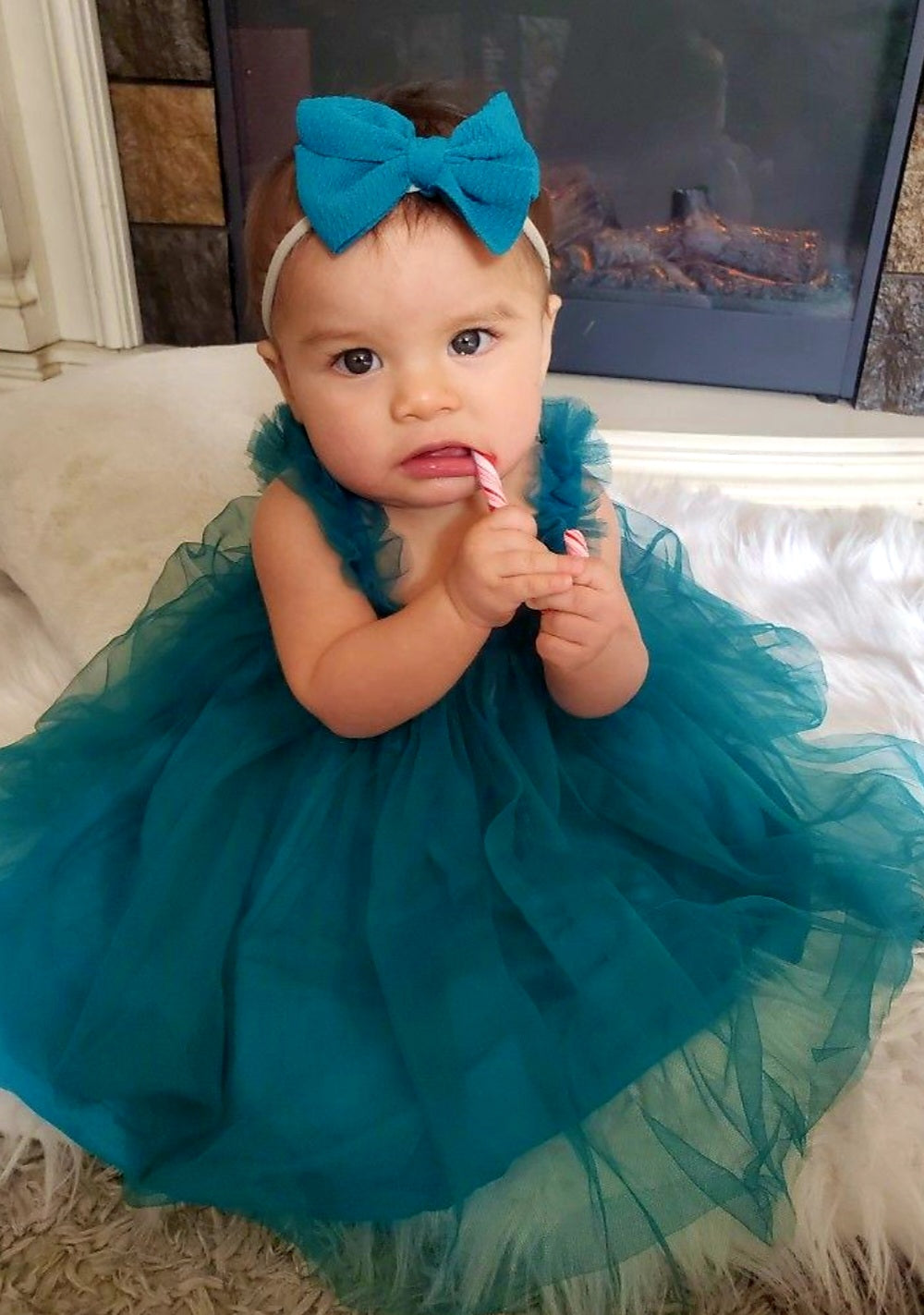 Turquoise Tulle Dress - Image 2