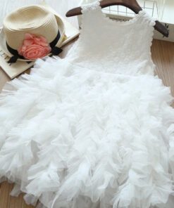 Alternative view of White flower bodice and tulle dress