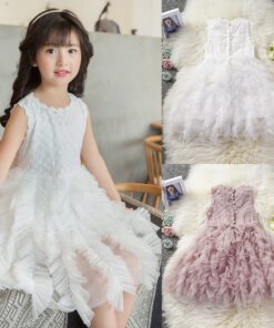 White flower bodice and tulle dress