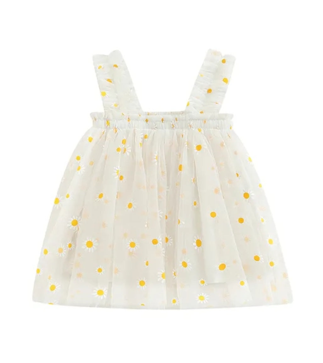 White Daisy Tulle Dress - Image 7