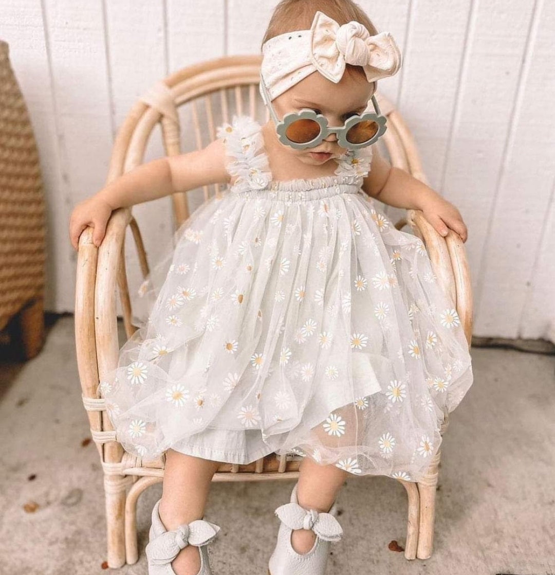 White Daisy Tulle Dress - Image 2