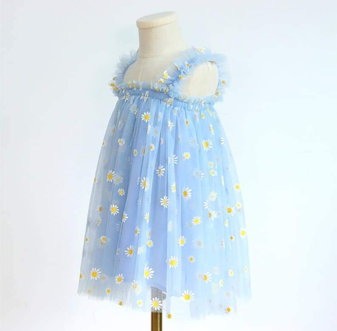 Blue Daisy Tulle Dress - Image 7