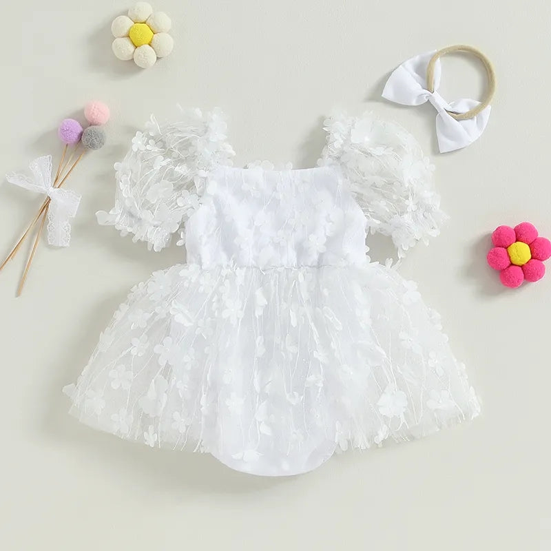 Butterfly Romper and Headband White - Image 2