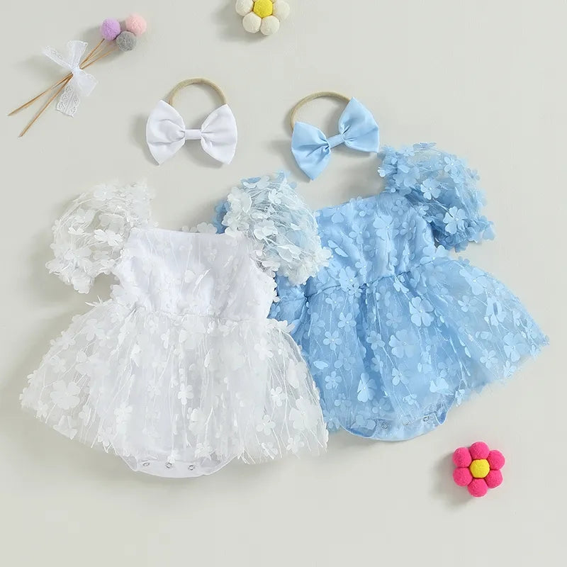 Butterfly Romper and Headband White - Image 3