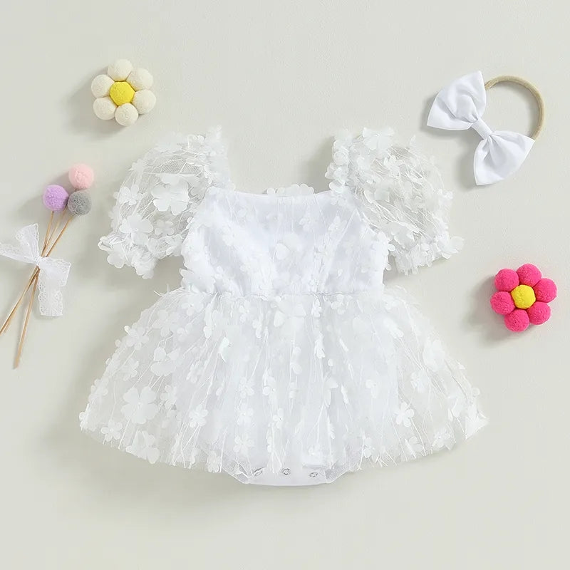 Butterfly Romper and Headband White
