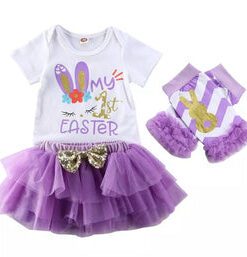 My First Easter Romper with Tutu and Leg Warmers
